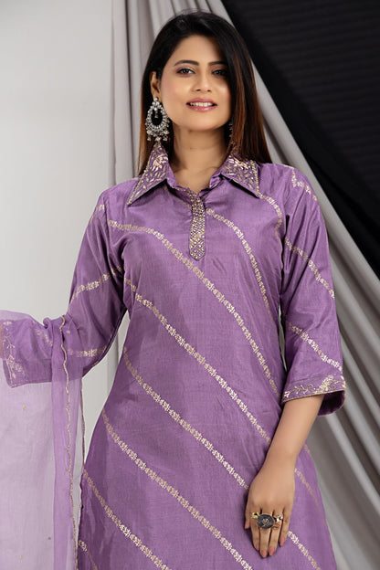 PF7146D Kurtis Ethnic Clothing Hand Embroidery Kurta Sets Silk