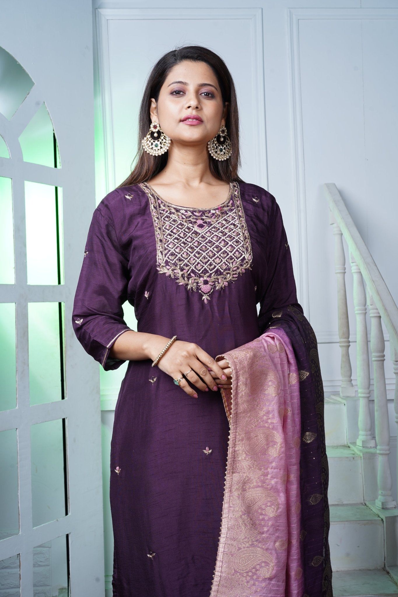 PF7169 Kurtis Banarasi Ethnic Clothing Festive Collection Hand Embroidery Kurta Sets Silk