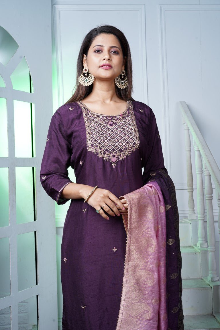 PF7169 Kurtis Banarasi Ethnic Clothing Festive Collection Hand Embroidery Kurta Sets Silk