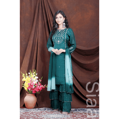 PF7181 Kurtis Chinnon Ethnic Clothing Festive Collection Hand Embroidery Kurta Sets Shararas Tie-Dye Trending Collection