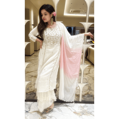 PF7181 Kurtis Chinnon Ethnic Clothing Festive Collection Hand Embroidery Kurta Sets Shararas Tie-Dye Trending Collection