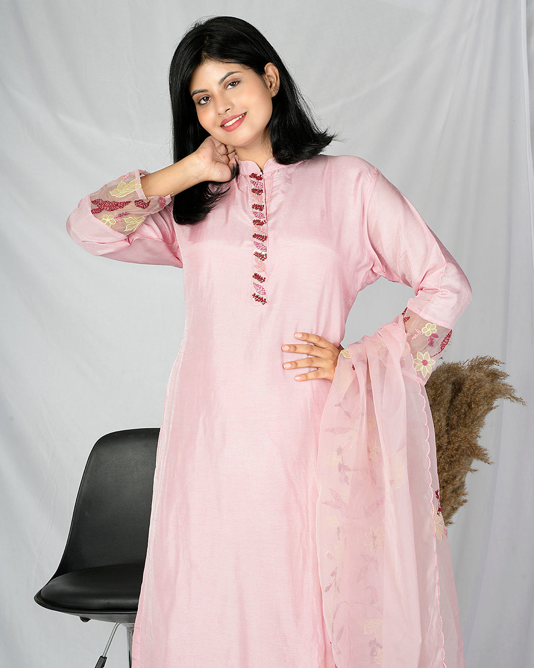 PF7282 Kurtis Ethnic Clothing Hand Embroidery Kurta Sets Silk