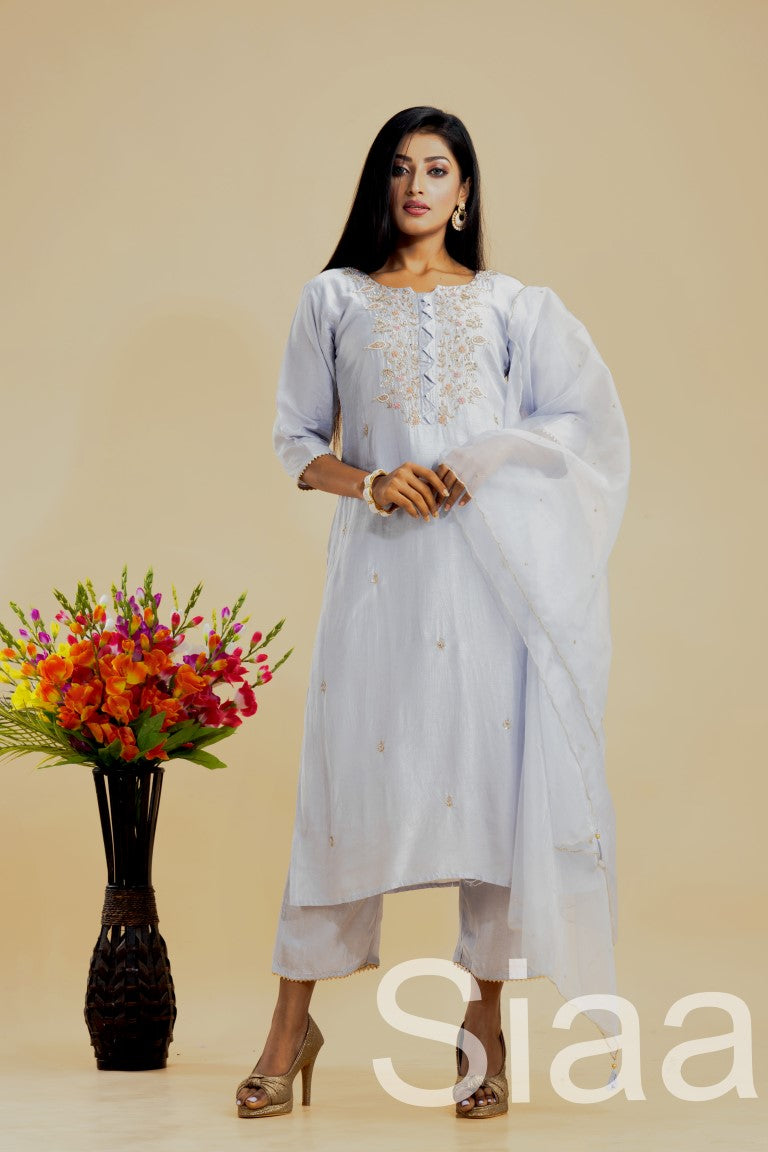 PF7319 Kurtis Ethnic Clothing Hand Embroidery Kurta Sets Silk