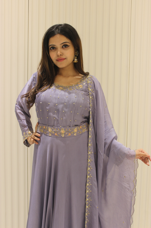 PF7350 Kurtis Anarkali Chinnon Contemporary Clothing Ethnic Clothing Gown Hand Embroidery Indo-Western