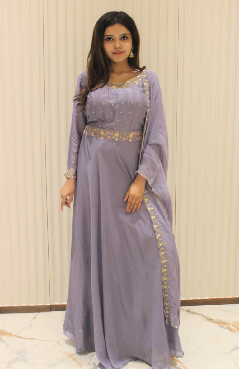 PF7350 - , Kurtis , Anarkali Chinnon Contemporary Clothing Ethnic Clothing Gown Hand Embroidery Indo-Western