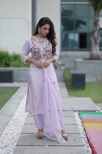 PF7354 Kurtis Ethnic Clothing Hand Embroidery Kurta Sets Silk