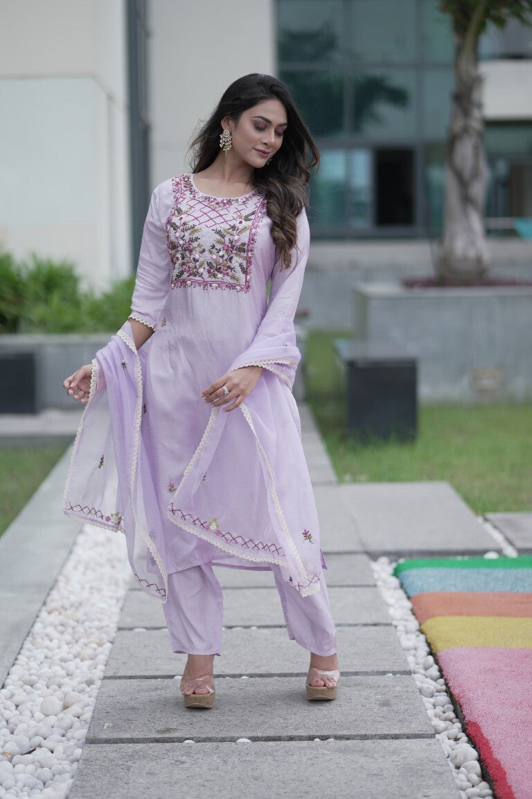 PF7354 Kurtis Ethnic Clothing Hand Embroidery Kurta Sets Silk