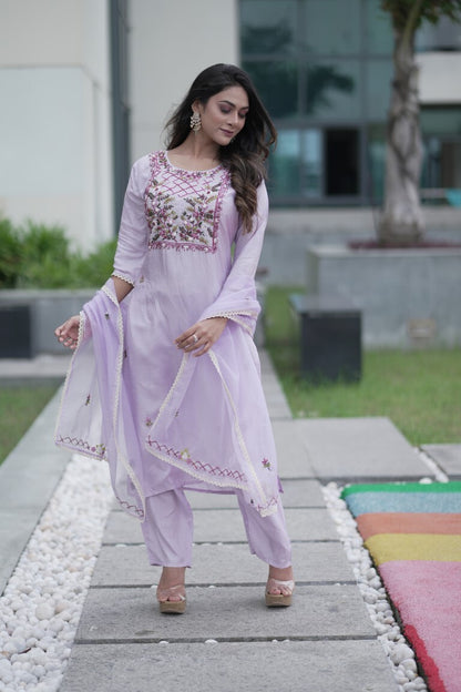 PF7354 Kurtis Ethnic Clothing Hand Embroidery Kurta Sets Silk