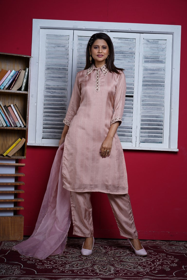 PF7382 Kurtis Ethnic Clothing Hand Embroidery Kurta Sets Silk