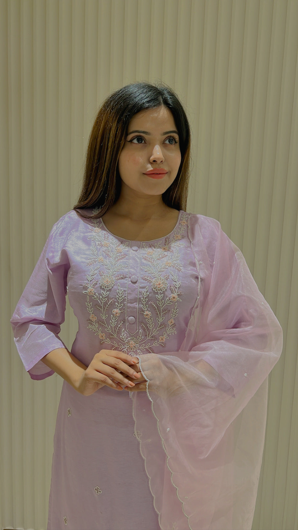 PF7394 - , Kurtis , Ethnic Clothing Hand Embroidery Kurta Sets Silk