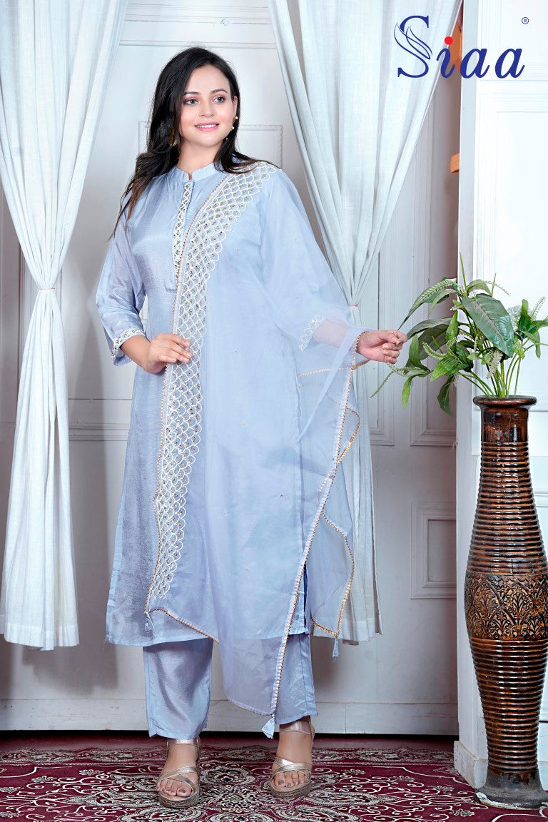 PF7526 Kurtis Ethnic Clothing Hand Embroidery Kurta Sets Silk