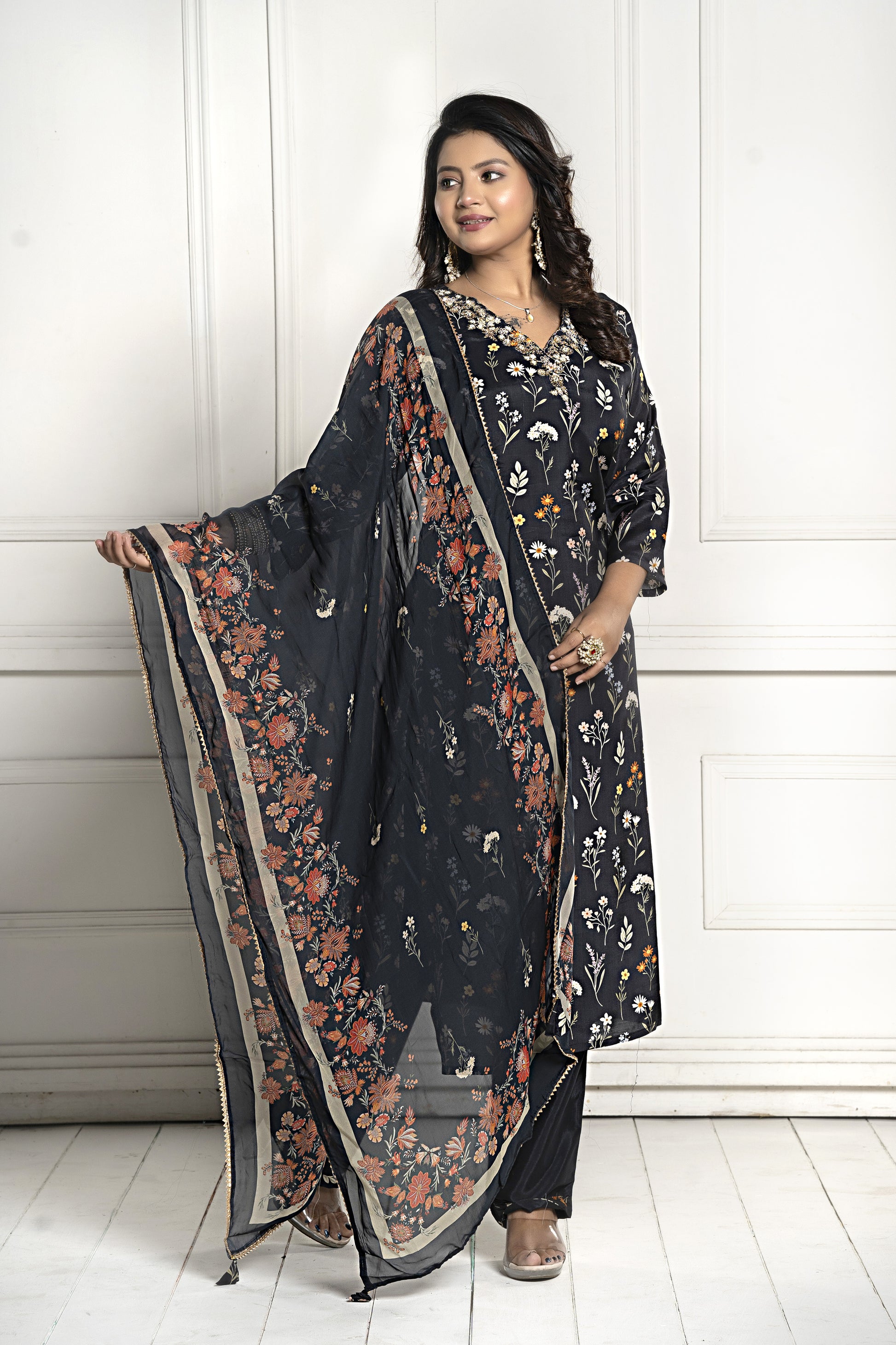 PF7536C - , Kurtis , Ethnic Clothing Kurta Sets Printed Silk