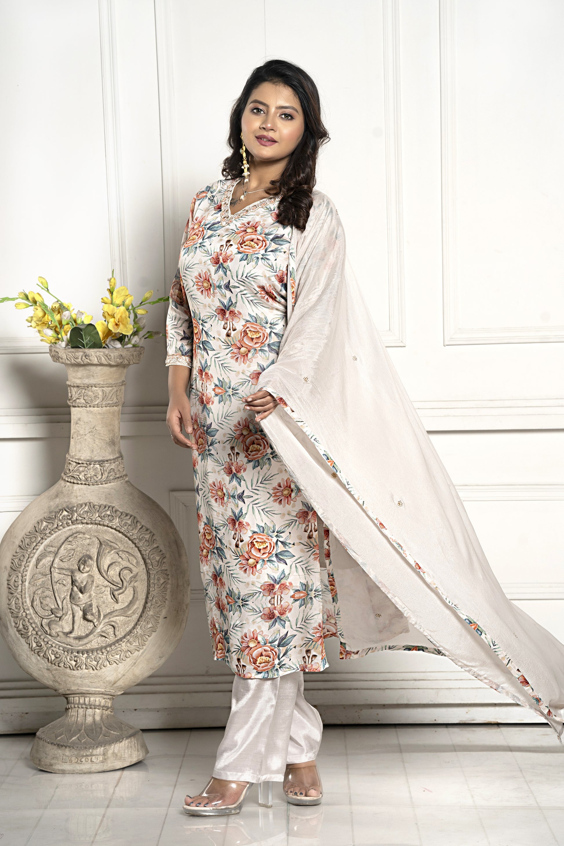 PF7580A - , Kurtis , Chinnon Ethnic Clothing Kurta Sets Printed