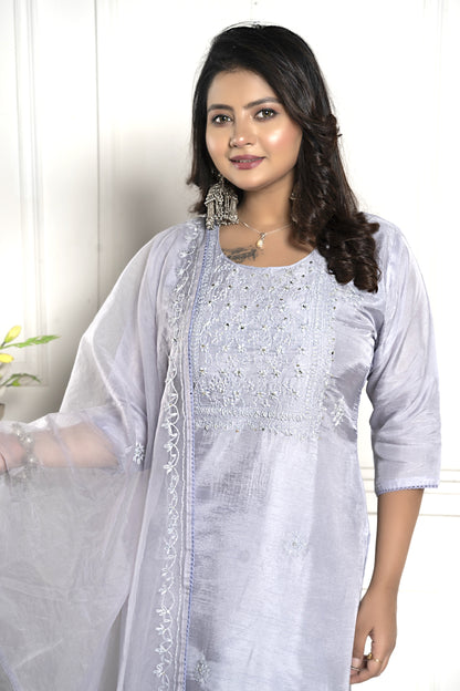 PF7586 Kurtis Ethnic Clothing Hand Embroidery Kurta Sets Silk