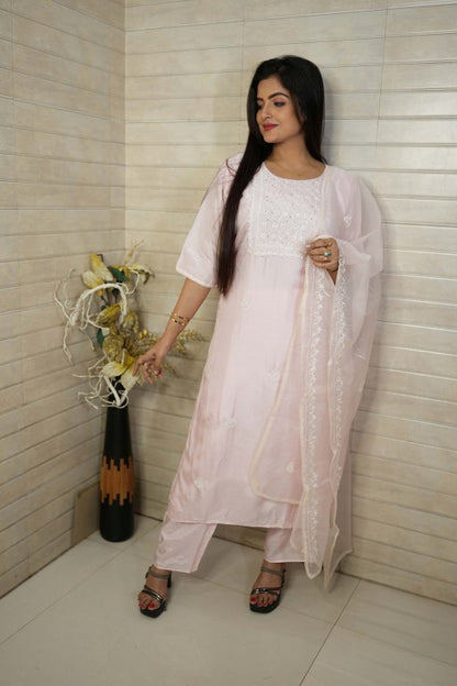 PF7586 Kurtis Ethnic Clothing Hand Embroidery Kurta Sets Silk