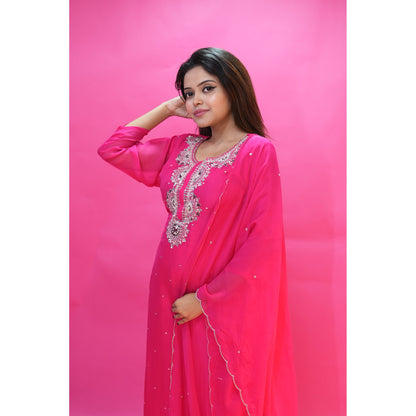 PF7705 - Rani , Kurtis , Ethnic Clothing Hand Embroidery Kurta Sets Organza