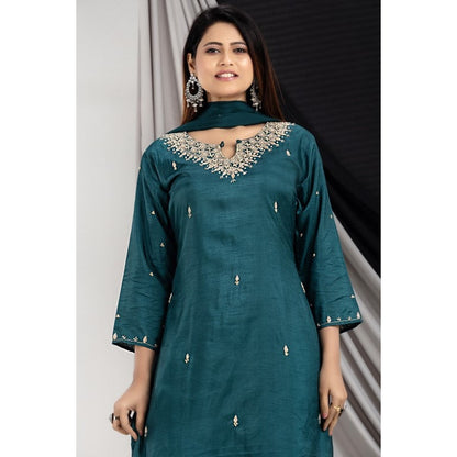 PF7710 - , Kurtis , Ethnic Clothing Hand Embroidery Kurta Sets Silk