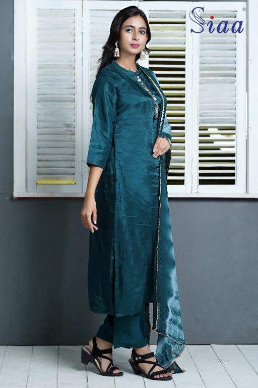 PF7726 Kurtis Ethnic Clothing Hand Embroidery Kurta Sets Silk