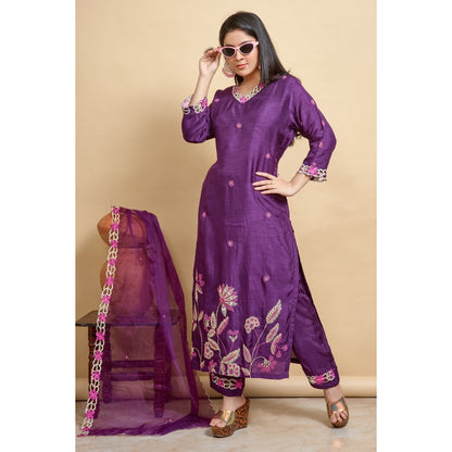 PF7796 - , Kurtis , Ethnic Clothing Hand Embroidery Kurta Sets Silk