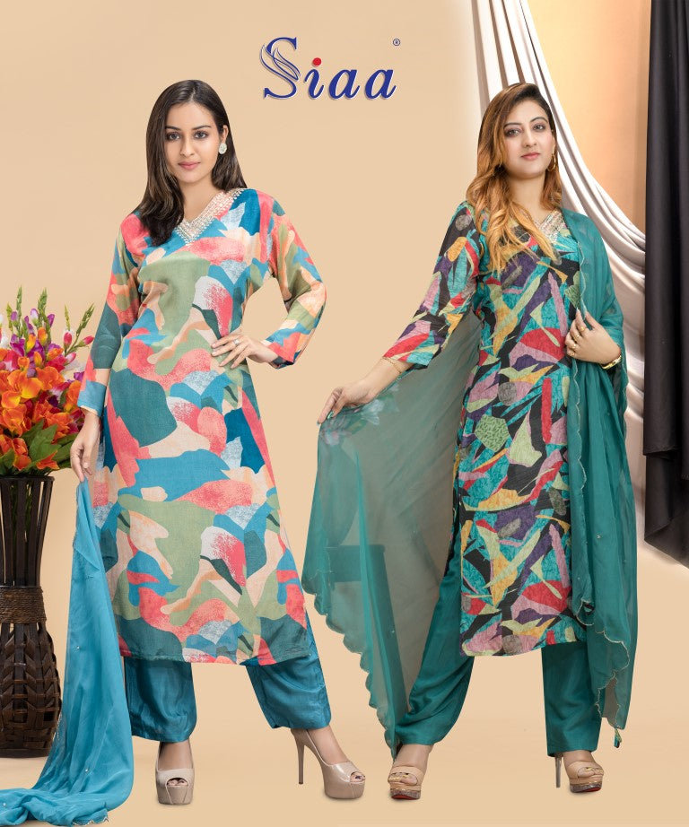 PF7821A - , Kurtis , Ethnic Clothing Kurta Sets Printed Silk