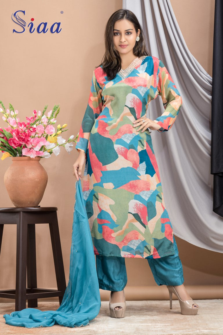 PF7821A - , Kurtis , Ethnic Clothing Kurta Sets Printed Silk