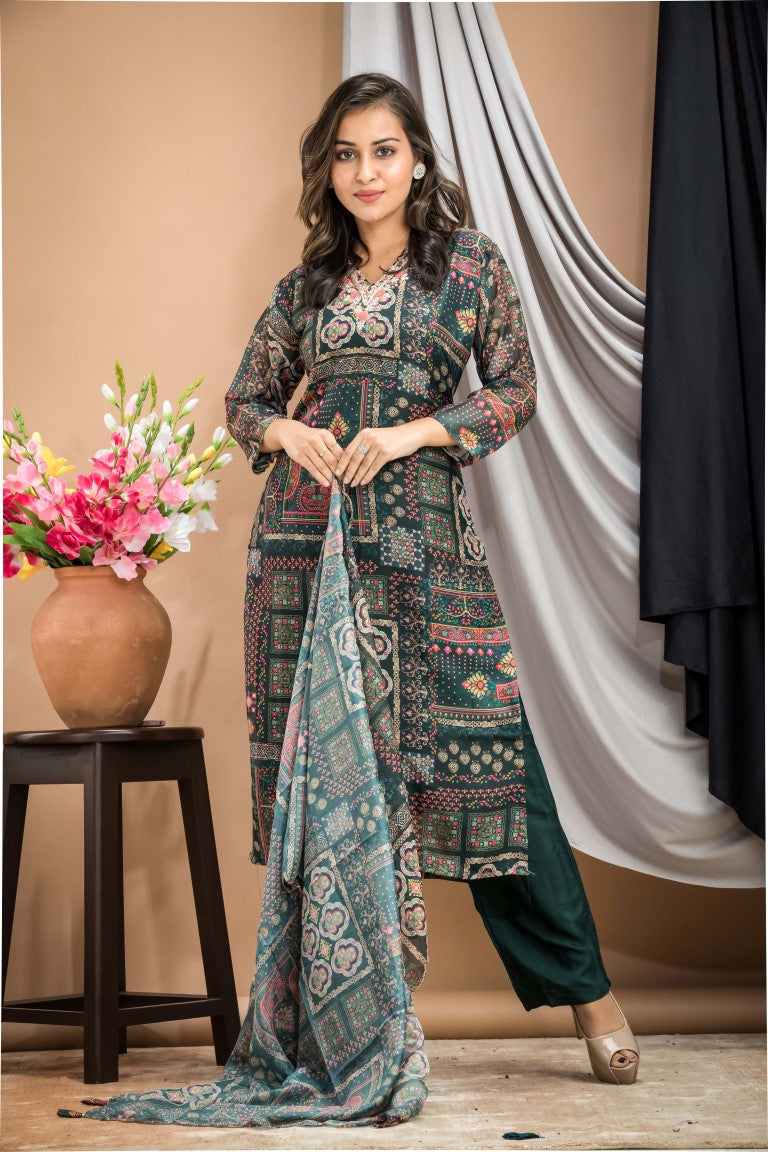 PF7851 - , Kurtis , Chinnon Ethnic Clothing Kurta Sets Printed