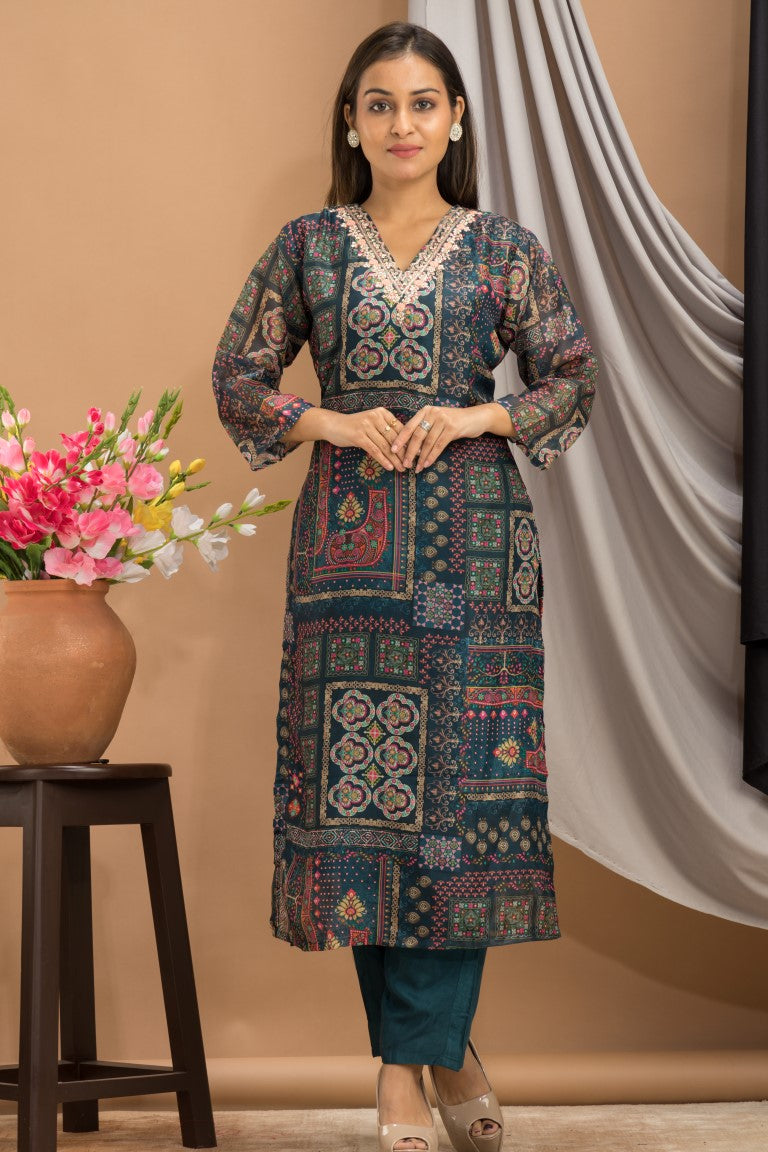 PF7851 - , Kurtis , Chinnon Ethnic Clothing Kurta Sets Printed