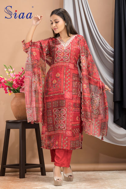 PF7851 - Rani , Kurtis , Chinnon Ethnic Clothing Kurta Sets Printed