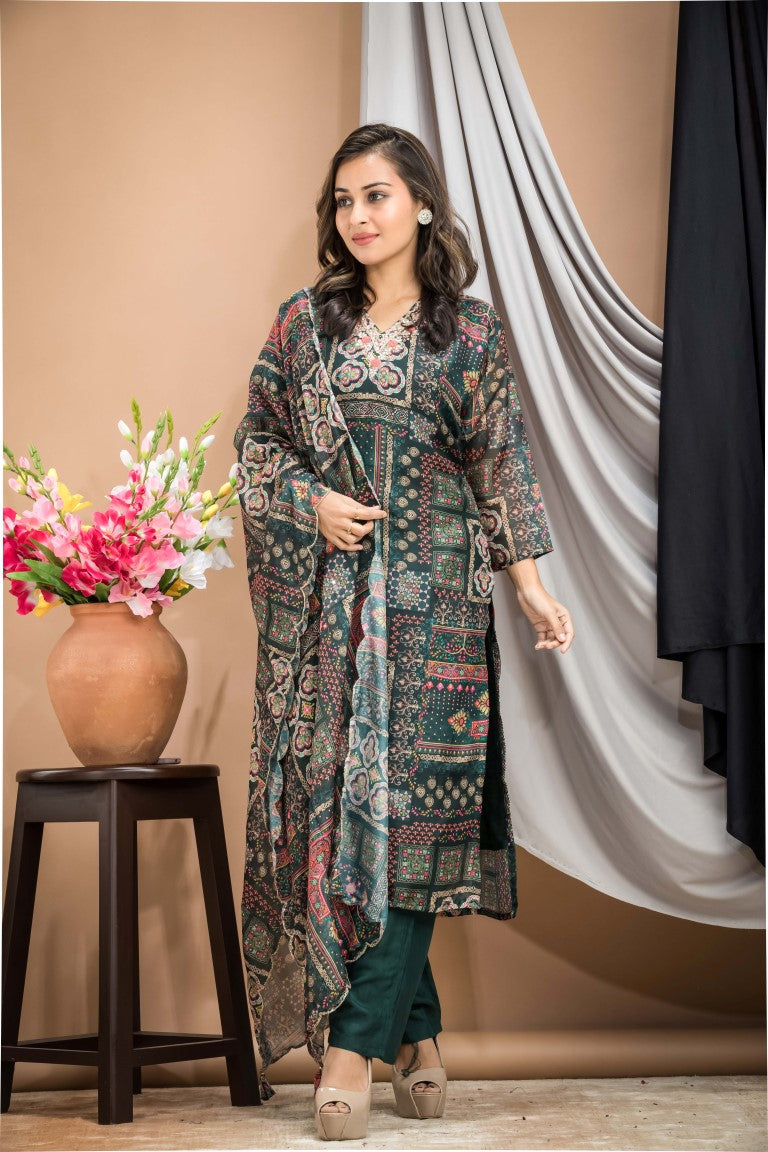 PF7851 - , Kurtis , Chinnon Ethnic Clothing Kurta Sets Printed