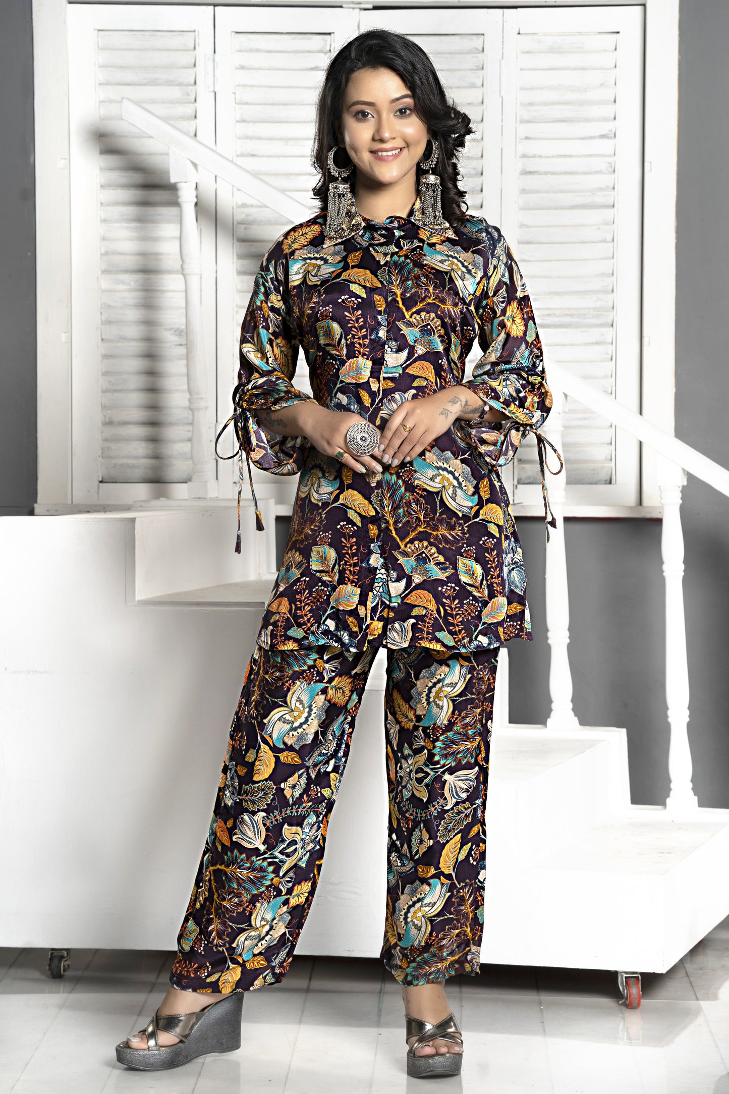 PF7866 - , Kurtis , Casual Wear Cord Sets Ethnic Clothing Printed Silk