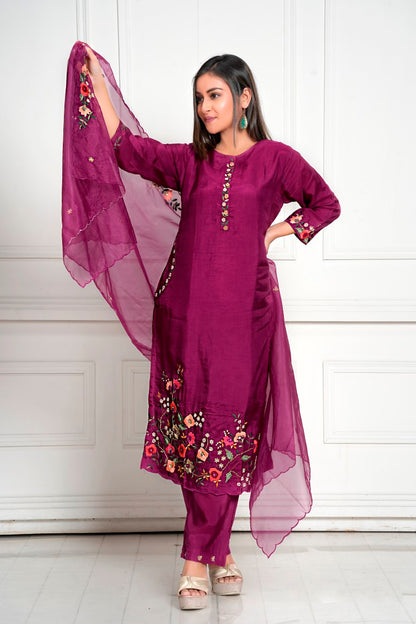 PF7924 Kurtis Ethnic Clothing Festive Collection Hand Embroidery Kurta Sets Silk