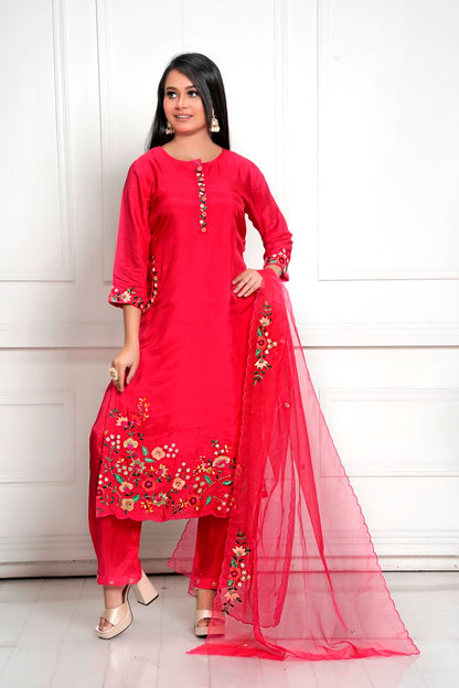 PF7924 Kurtis Ethnic Clothing Festive Collection Hand Embroidery Kurta Sets Silk