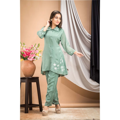 PF7925 - , Kurtis , Casual Wear Cocktail Collection Cord Sets Ethnic Clothing Festive Collection Hand Embroidery Silk