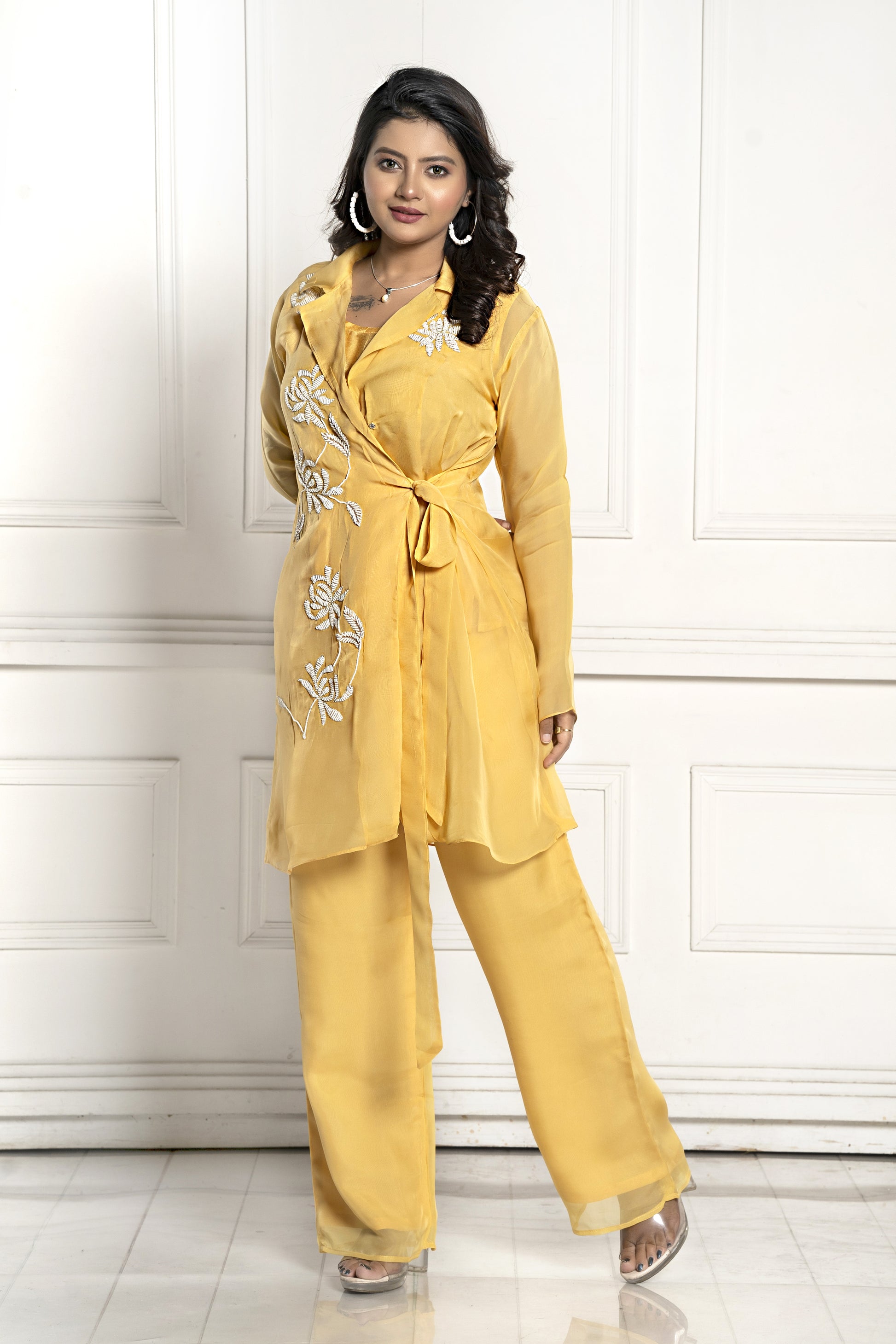 PF7938 - , Kurtis , Casual Wear Cocktail Collection Cord Sets Ethnic Clothing Hand Embroidery Silk