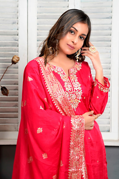 PF7986 - Rani , Kurtis , Ethnic Clothing Hand Embroidery Shararas Silk Trending Collection