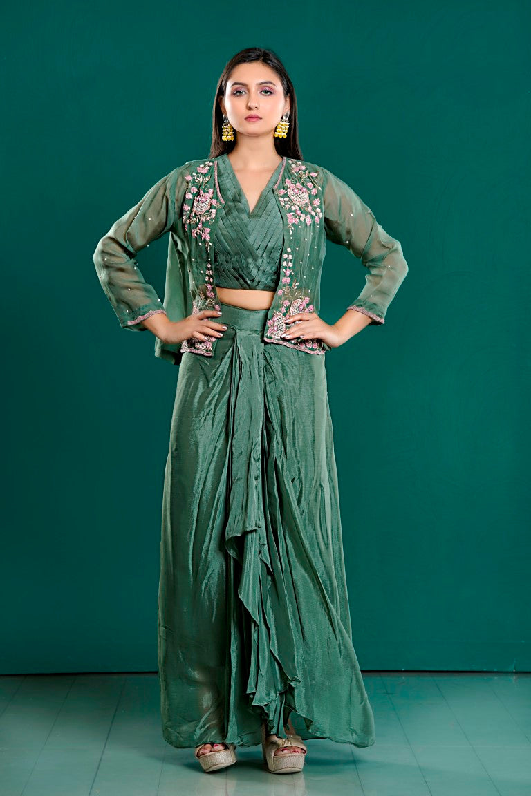 PF7996 - , Kurtis , Cocktail Collection Contemporary Clothing Cord Sets Hand Embroidery Silk