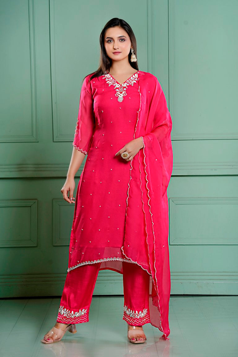 PF8021 Kurtis Ethnic Clothing Georgette Hand Embroidery Kurta Sets