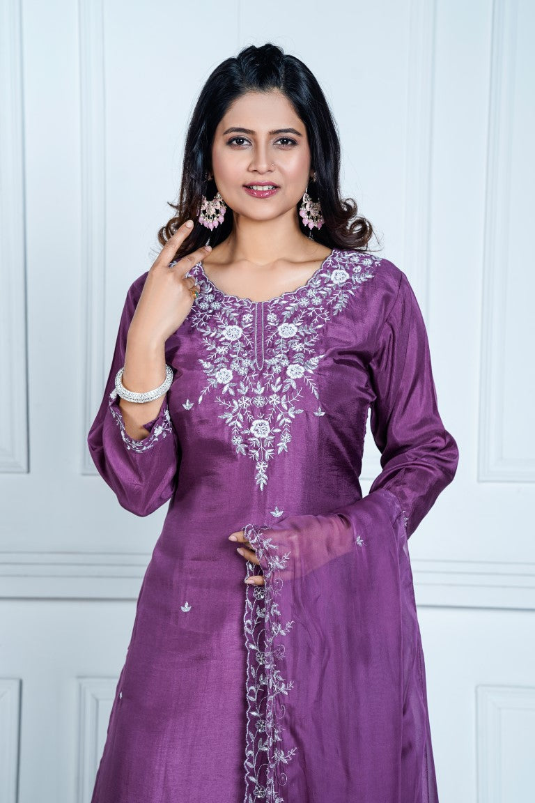 PF8056 Kurtis Ethnic Clothing Festive Collection Hand Embroidery Kurta Sets Silk