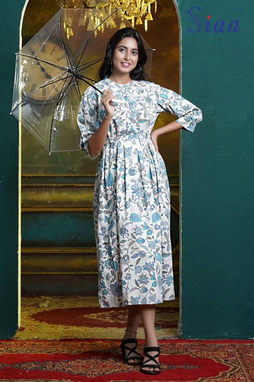 PF8094 Kurtis Casual Wear Cotton Dresses Printed