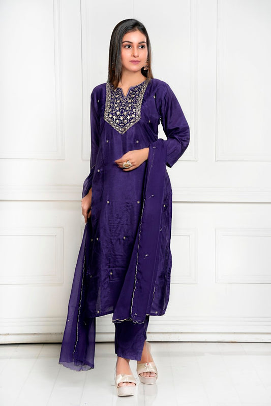 PF8115 - , Kurtis , Ethnic Clothing Festive Collection Hand Embroidery Kurta Sets Silk