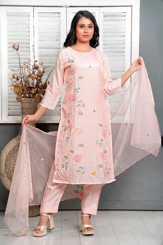 PF8126 - , Kurtis , Ethnic Clothing Festive Collection Hand Embroidery Kurta Sets Silk