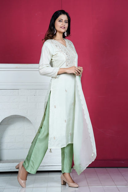 PF8134A Kurtis Ethnic Clothing Festive Collection Hand Embroidery Kurta Sets Silk