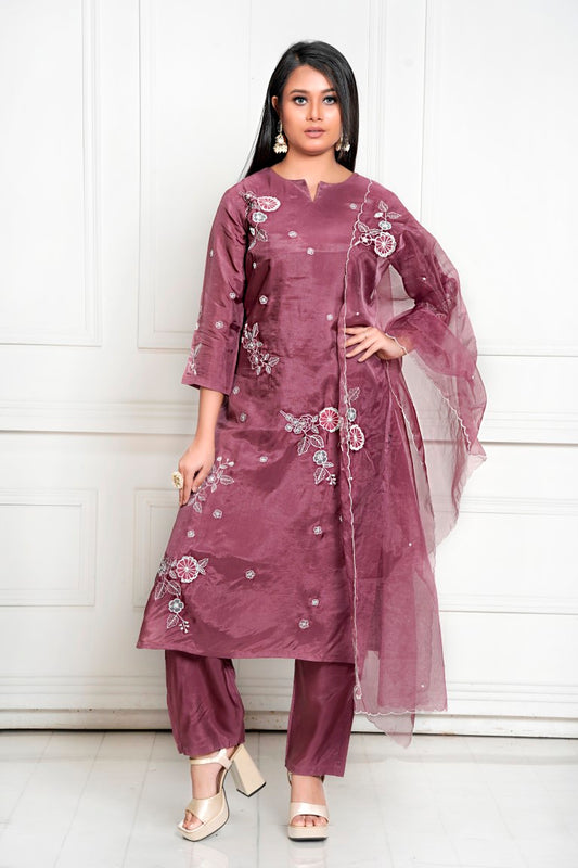 PF8142 - , Kurtis , Ethnic Clothing Festive Collection Hand Embroidery Kurta Sets Silk