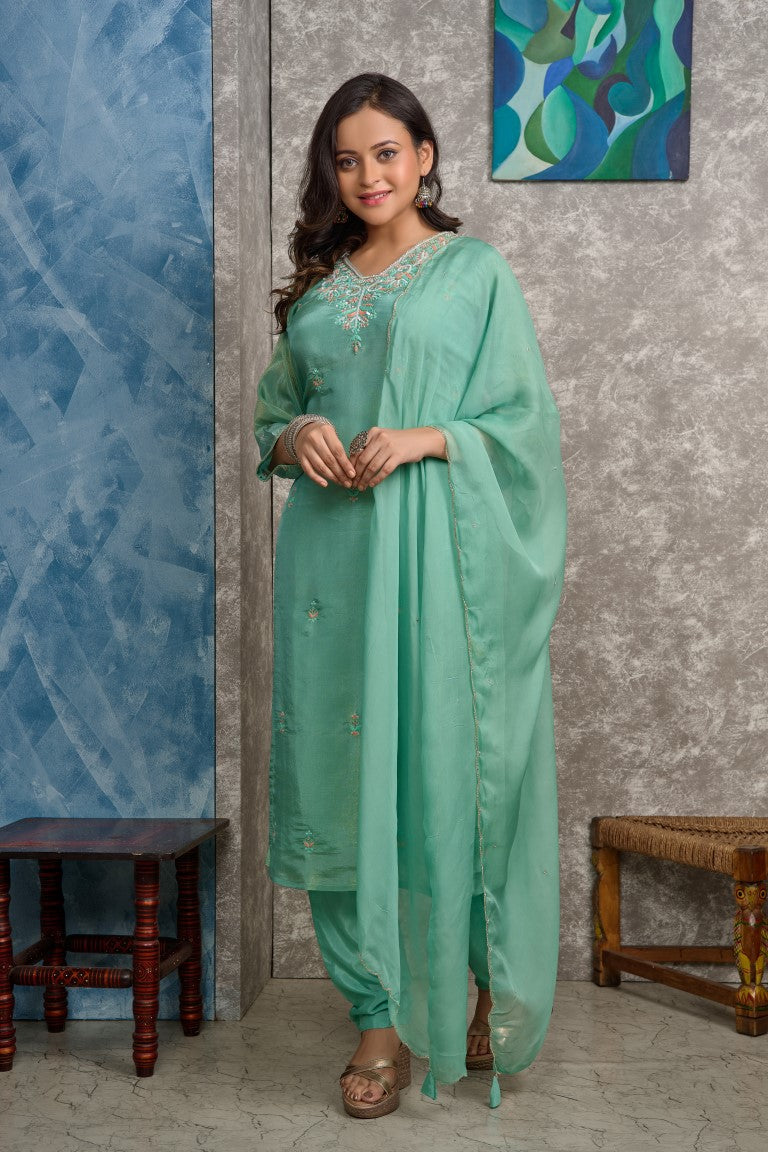 PF8145 Kurtis Ethnic Clothing Festive Collection Hand Embroidery Kurta Sets Silk