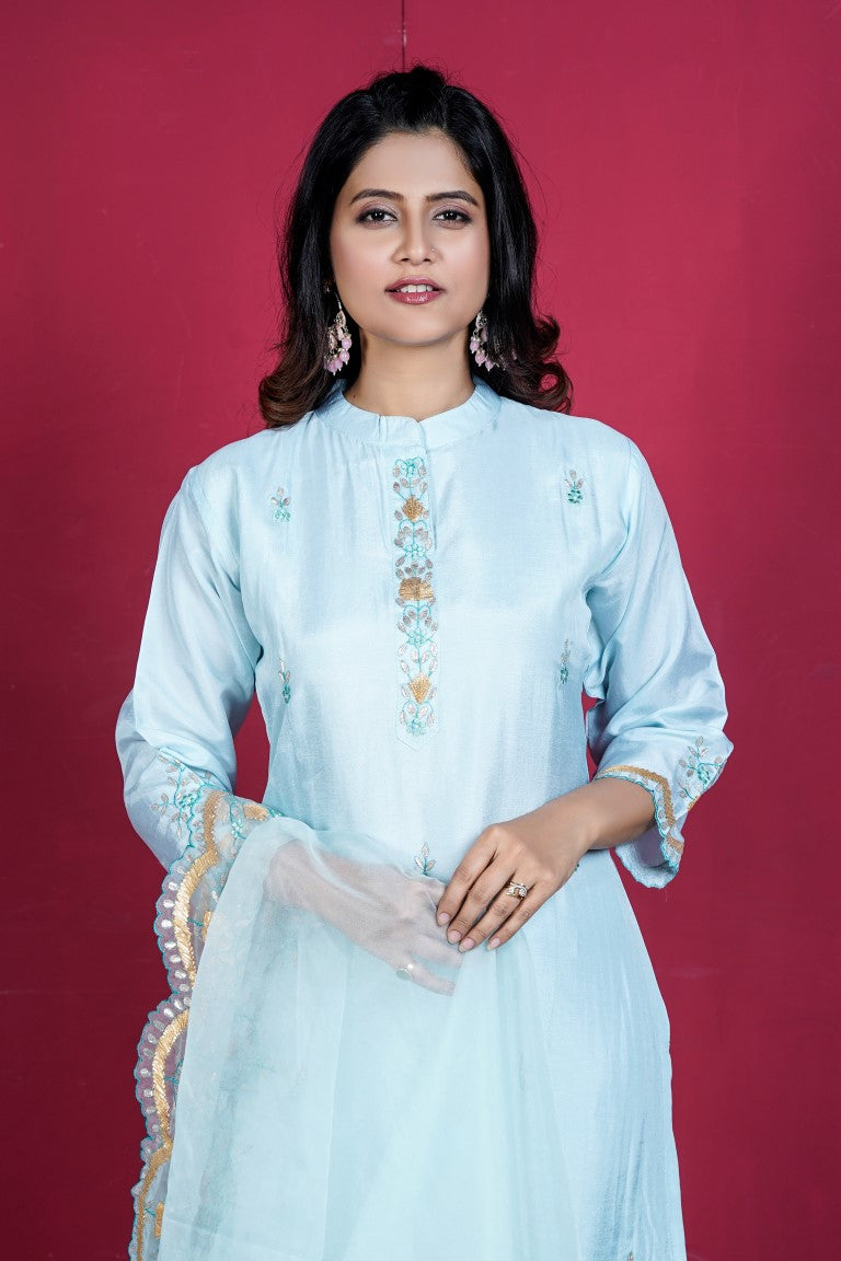 PF8147 Kurtis Ethnic Clothing Festive Collection Hand Embroidery Kurta Sets Silk