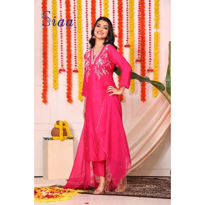 PF8155 Kurtis Ethnic Clothing Hand Embroidery Kurta Sets Silk