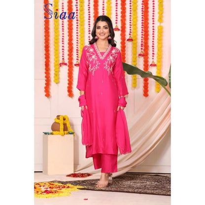 PF8155 Kurtis Ethnic Clothing Hand Embroidery Kurta Sets Silk