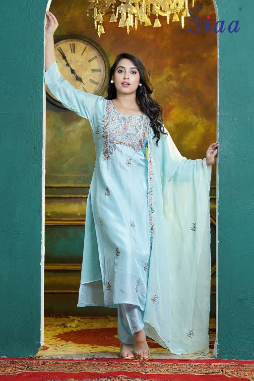 PF8197 Firoza Kurtis Ethnic Clothing Festive Collection Hand Embroidery Kurta Sets Silk