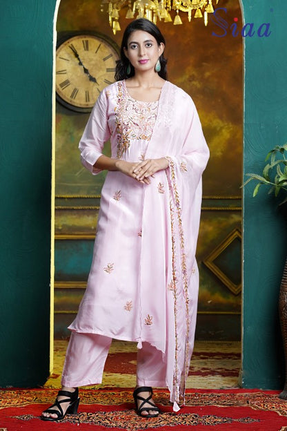 PF8197 - , Kurtis , Ethnic Clothing Festive Collection Hand Embroidery Kurta Sets Silk