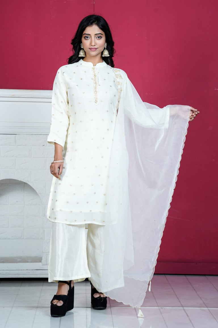 PF8198 - , Kurtis , Ethnic Clothing Festive Collection Hand Embroidery Kurta Sets Silk